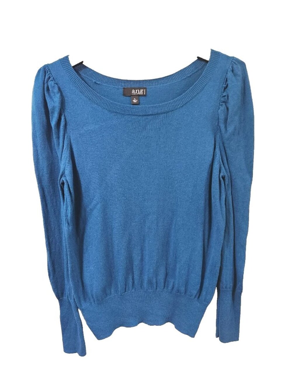 a.n.a Royal Blue Long Sleeve Puff Shoulder Sweater Size PL